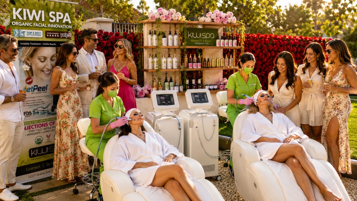 Kiwi Spa facial station at the event